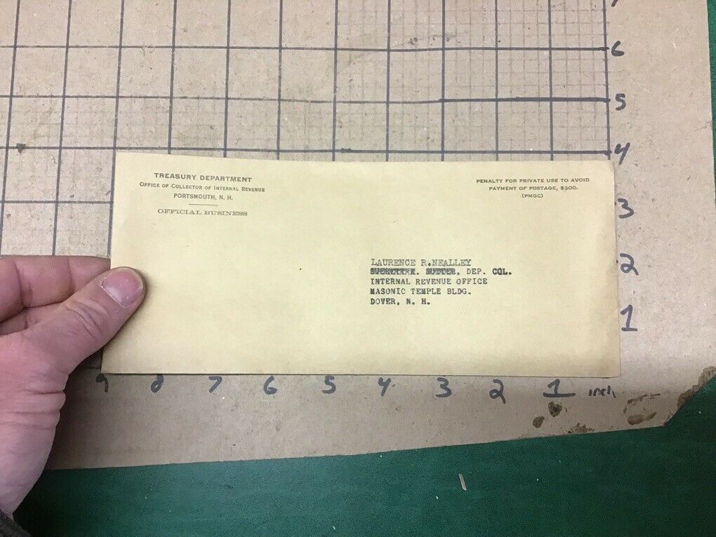 Original: 1940's Treasury Department Envelope Only