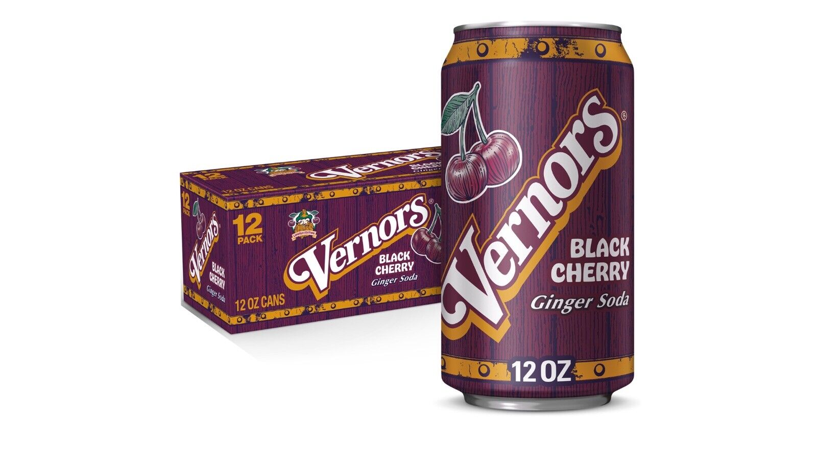 Rare Vernors Black Cherry Ginger Ale The Original Soda 12 Fl. Oz. Can Single Can
